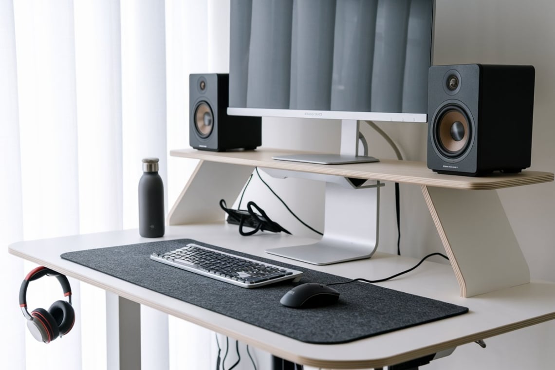 17 Hidden Cable Management Solutions for Desk Wires for a Clean Look 10 a photo of a modern white electric stand fqtx8qkwrhoc0nphsamy5g nn v8zfttvsrlel6 eoama