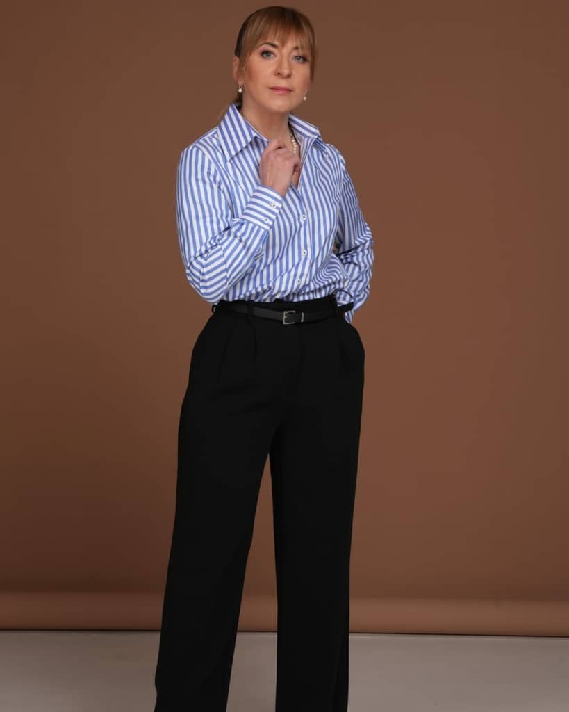 continuing our striped shirt series meet another standout from our new collectiona straight f