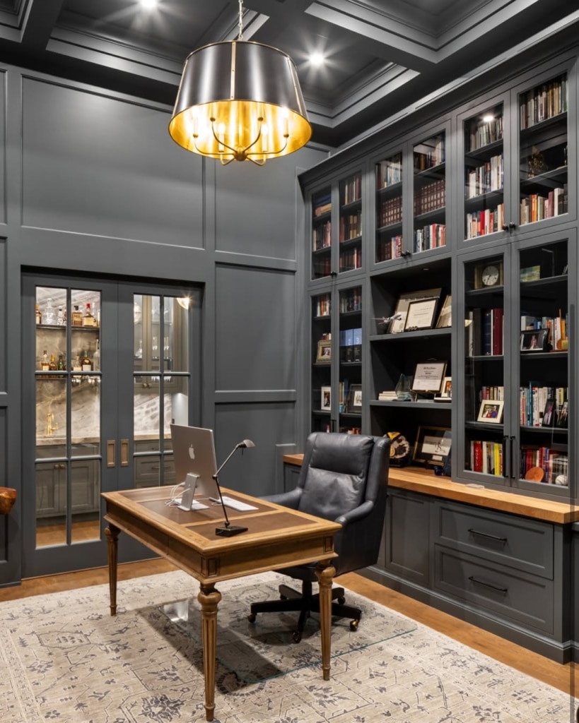 Chic & Gritty: 21 Aesthetic Industrial Home Office Designs 20 snapinsta ai 3697913443973734127