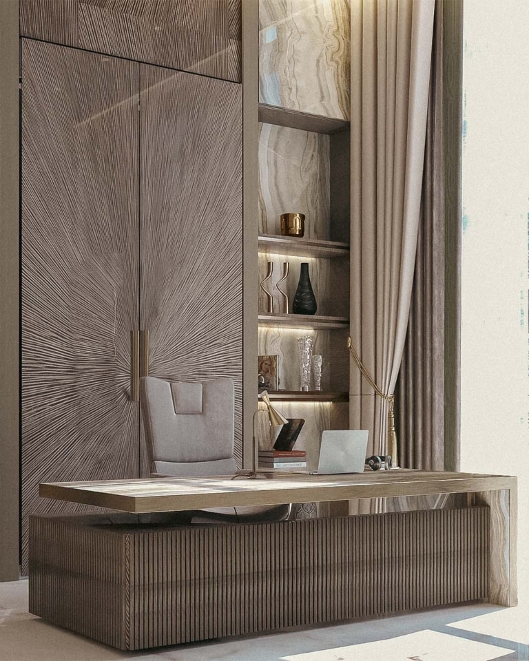 View of 21 Luxury Home Office Ideas That Make Productivity Feel Effortless