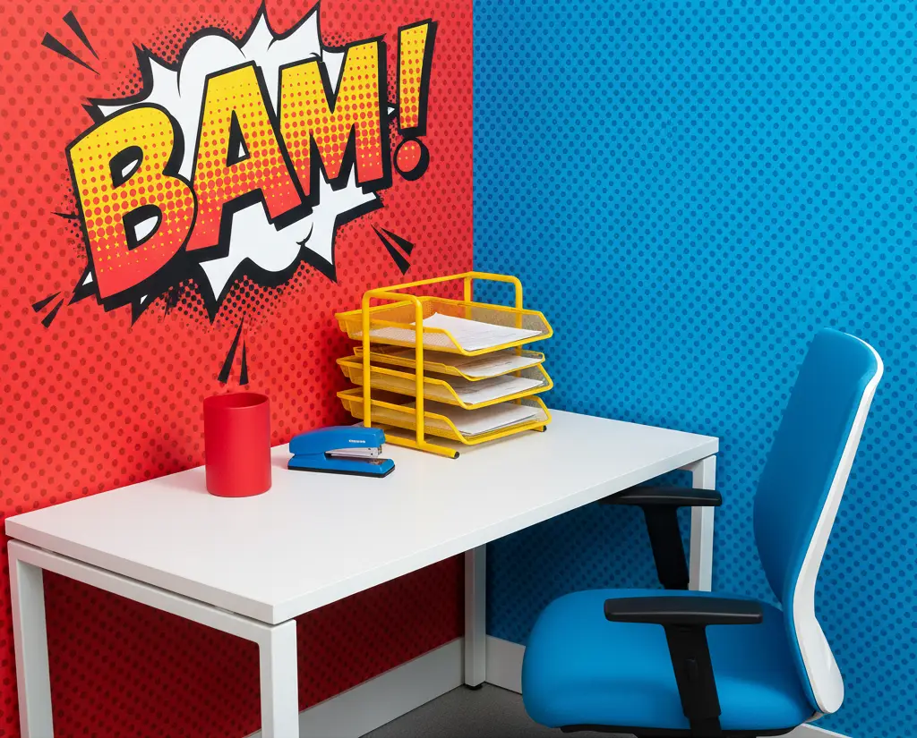 the pop art comic cubicle bold and punchy