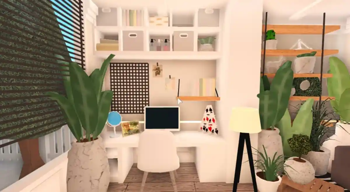 18 Cool bloxburg office ideas for Your Next Build 17 Bohemian Botanical Nook