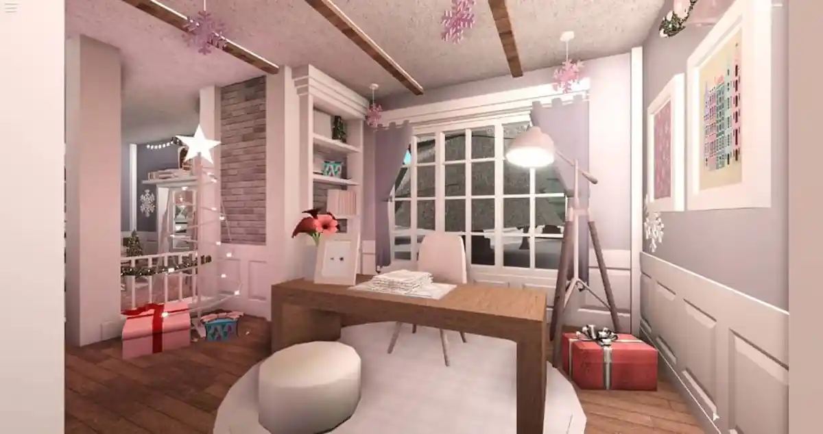 18 Cool bloxburg office ideas for Your Next Build 18 Cozy Festive Corner