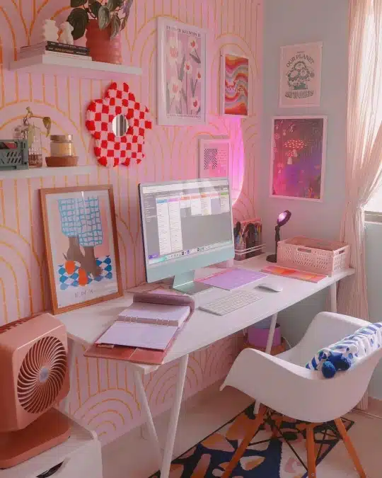15 Aesthetic pink home office ideas for a Productive Workspace 3 image 326