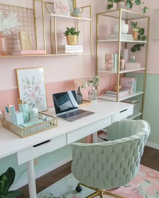 15 Aesthetic pink home office ideas for a Productive Workspace 6 image 328