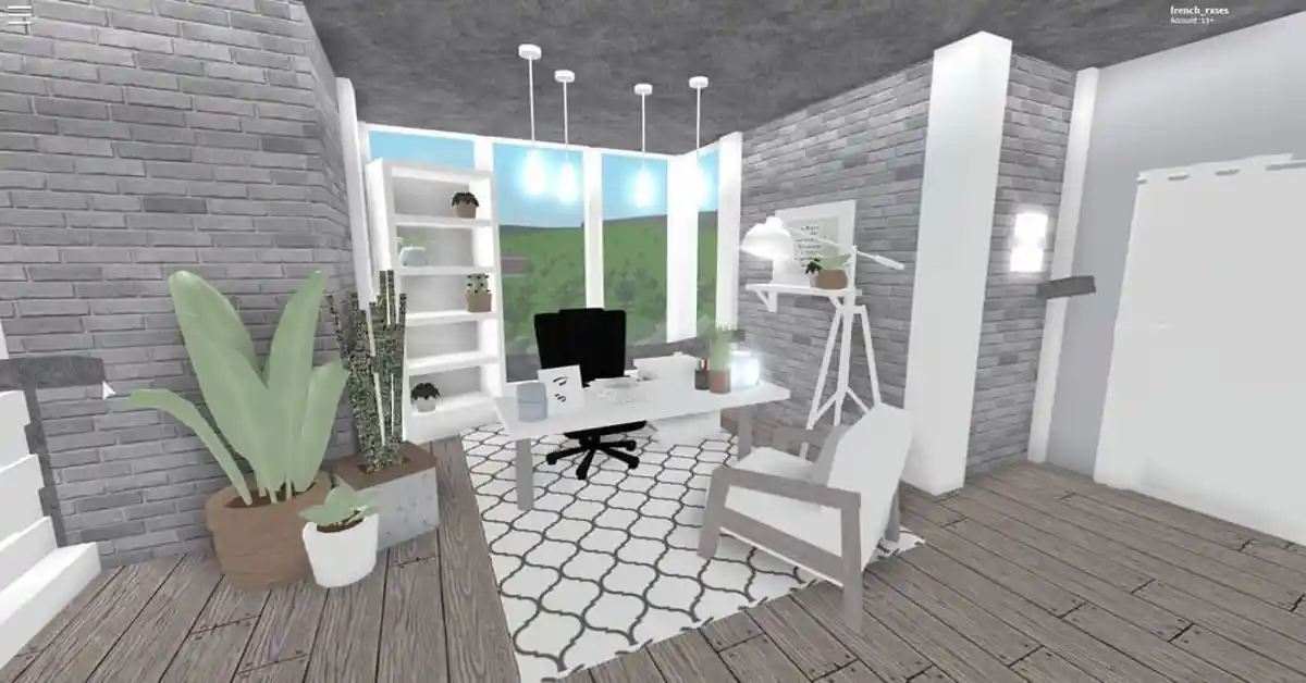 18 Cool bloxburg office ideas for Your Next Build 9 Industrial Chic Brick Workspace