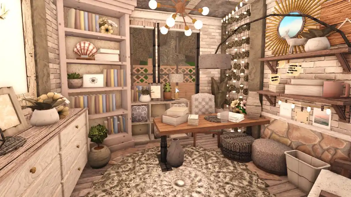 18 Cool bloxburg office ideas for Your Next Build 16 Rustic Boho Retreat