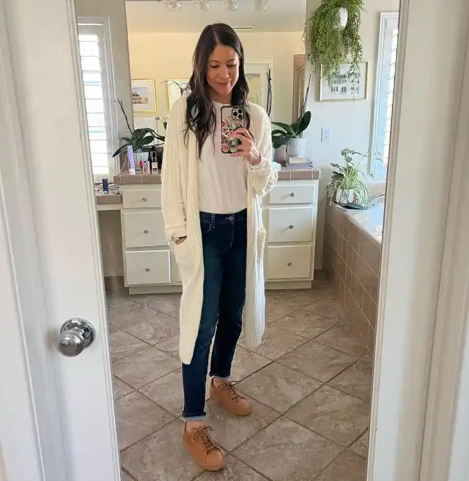 17 Chic Winter Business Casual Outfits for Women over 40 1 The Cozy Elevated Layering Piece