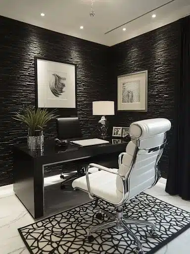 16 Elegant Black and White Office Decor Ideas That Look Expensive 12 image 31