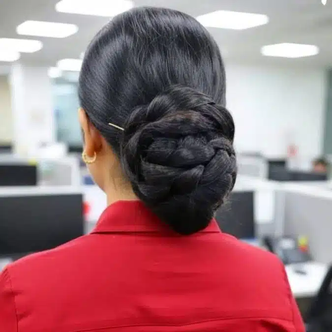 17 easy bun hairstyles for work That Look Professional And Sleek 7 image 54
