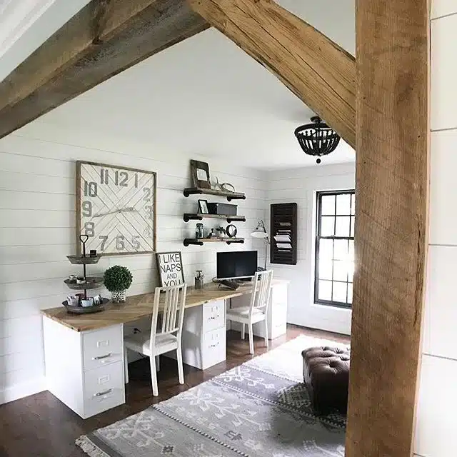 17 Modern Farmhouse Home Office Ideas That Are Bright And Airy 5 image 4