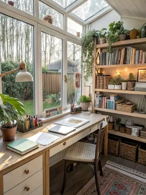 17 Modern Farmhouse Home Office Ideas That Are Bright And Airy 1 image