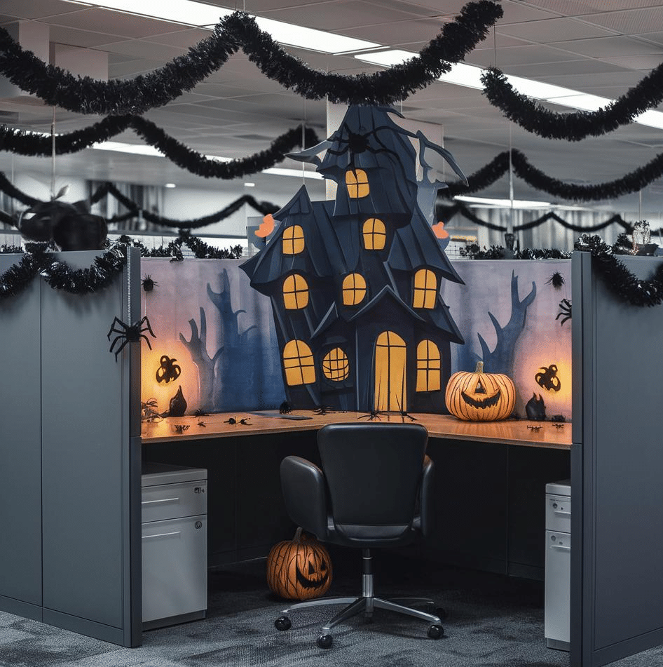 halloween decoration office cubicle