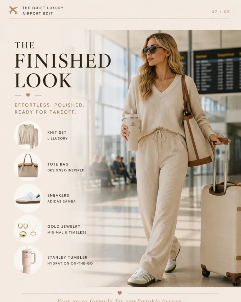 airport outfit work trip summer