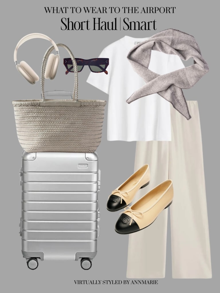 airport outfit work trip summer