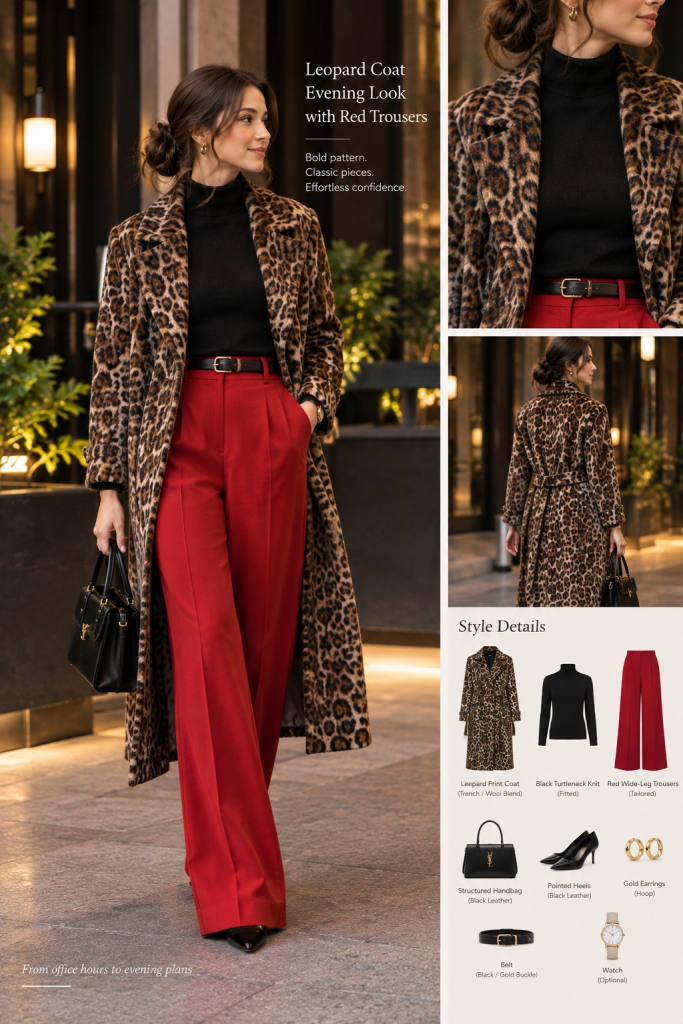 work outfit red pants