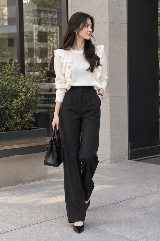 work outfit black pants