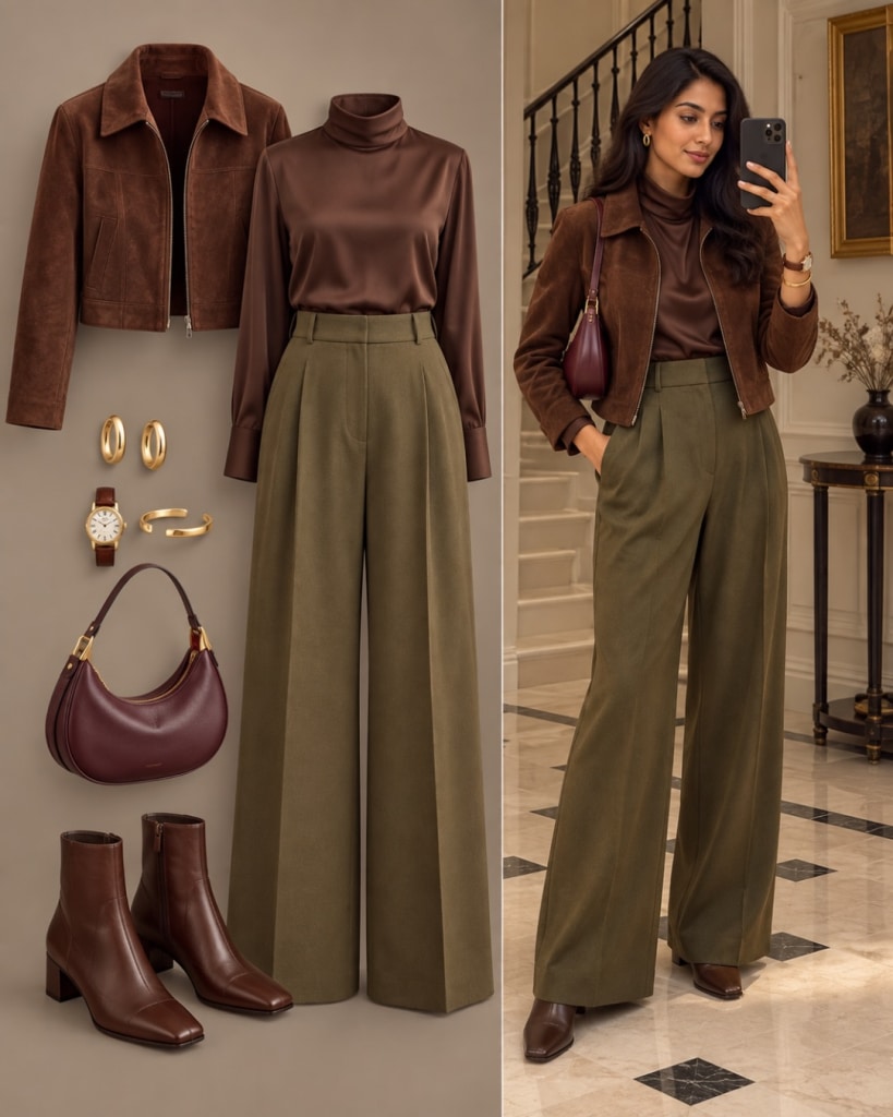 green pants outfit work formal