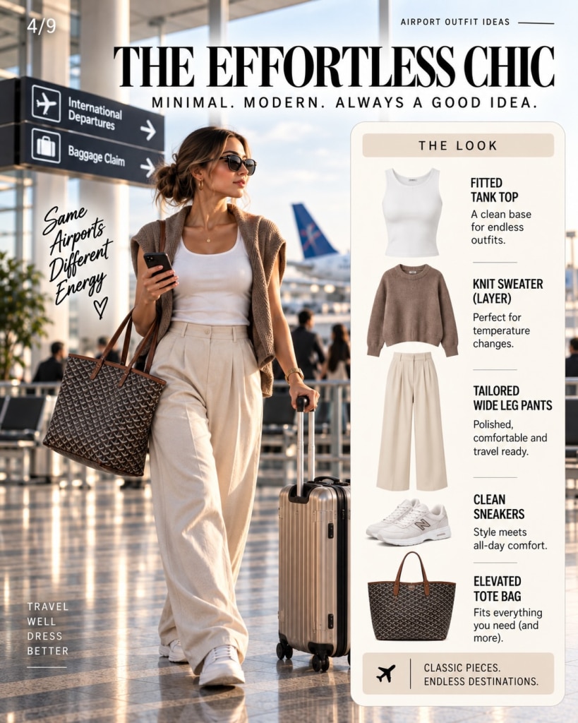 airport outfit work trip summer