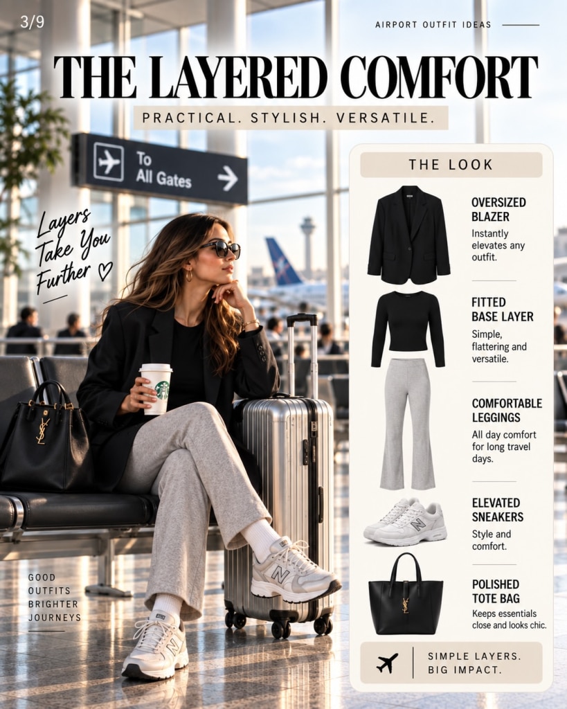 airport outfit work trip summer