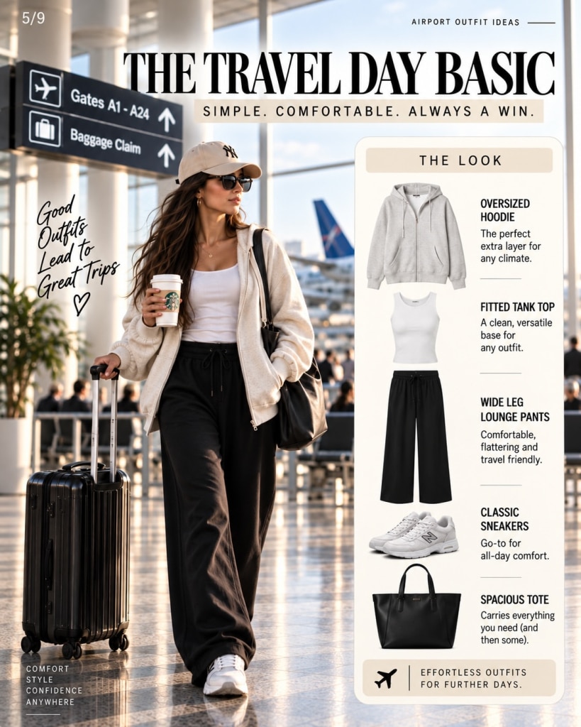 airport outfit work trip summer