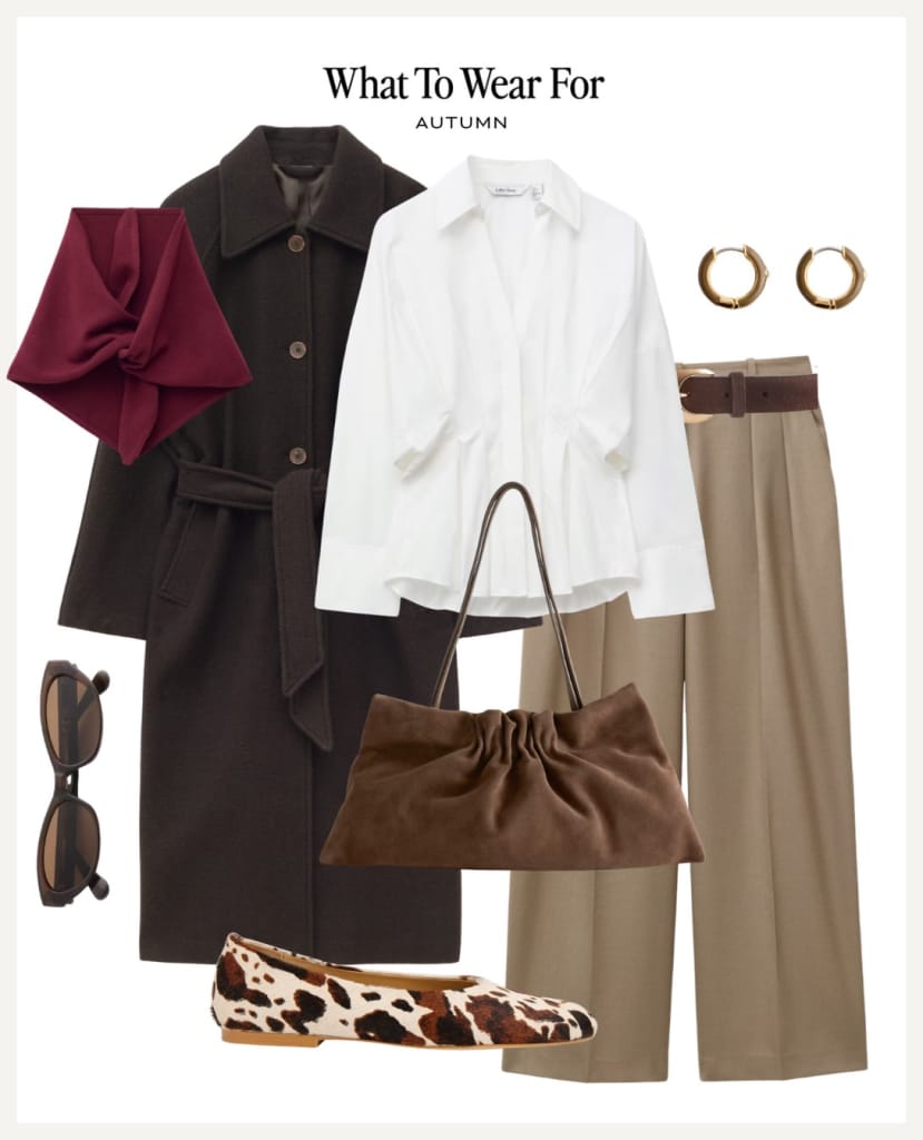 beige pants work outfit women