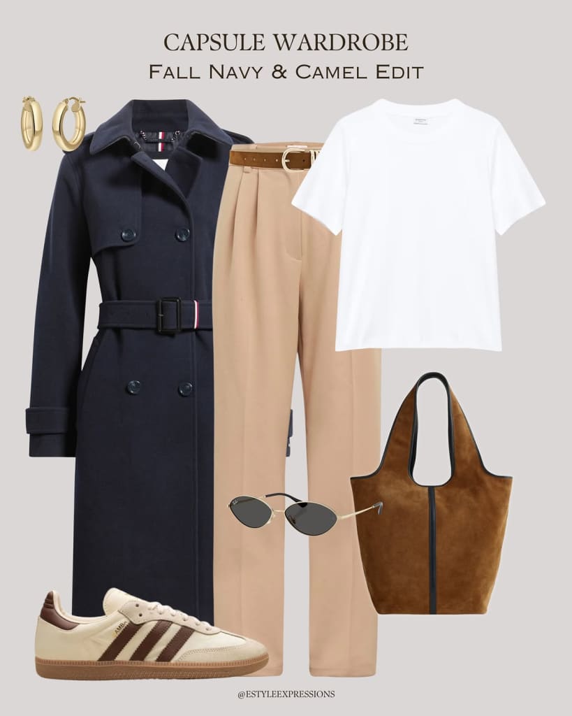 beige pants work outfit women