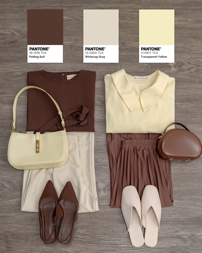 beige pants work outfit women