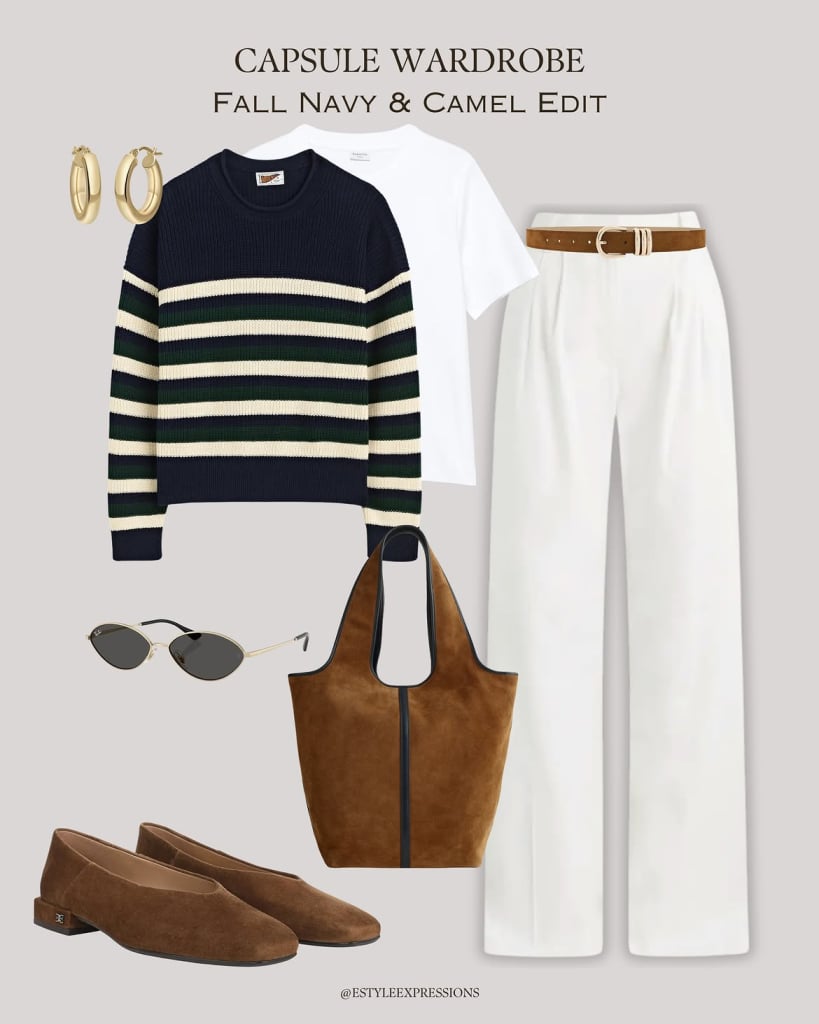 beige pants work outfit women