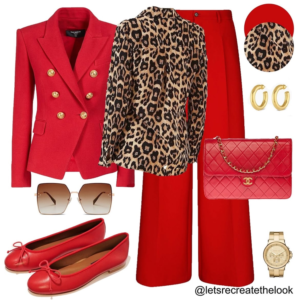 work outfit red pants