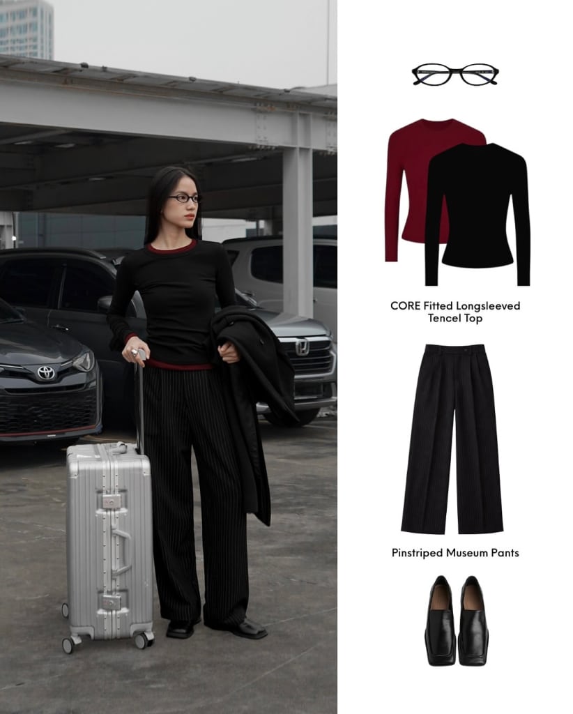 airport outfit work trip summer