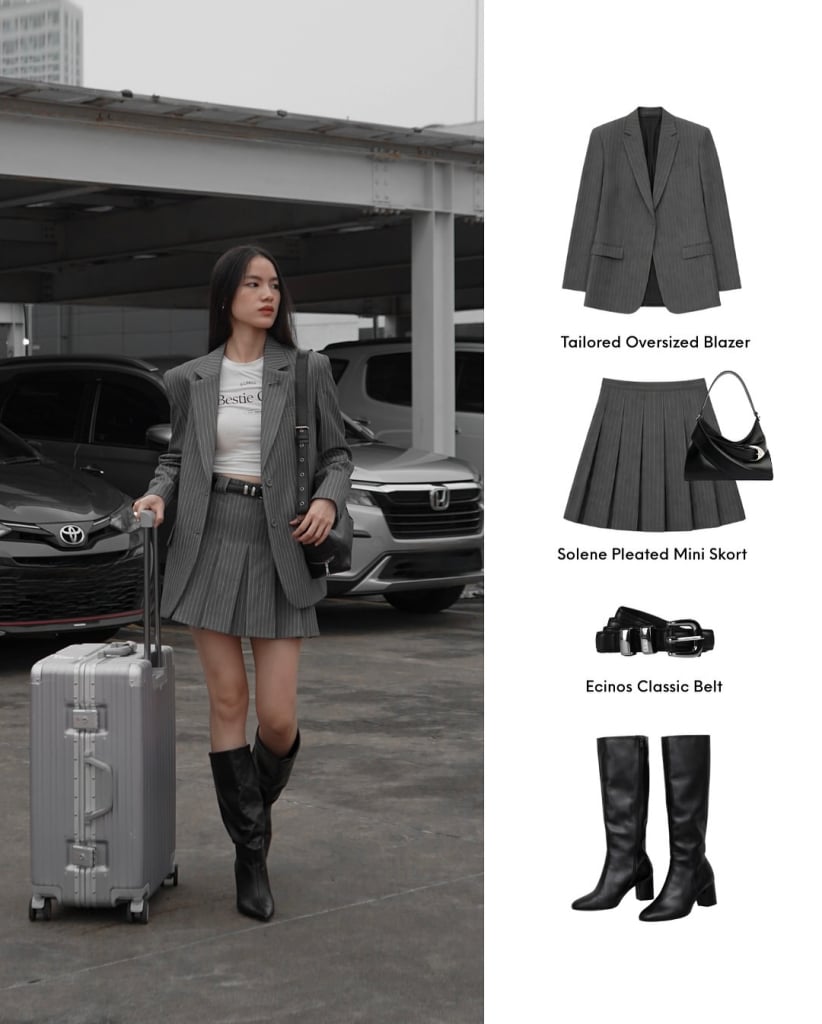 airport outfit work trip summer